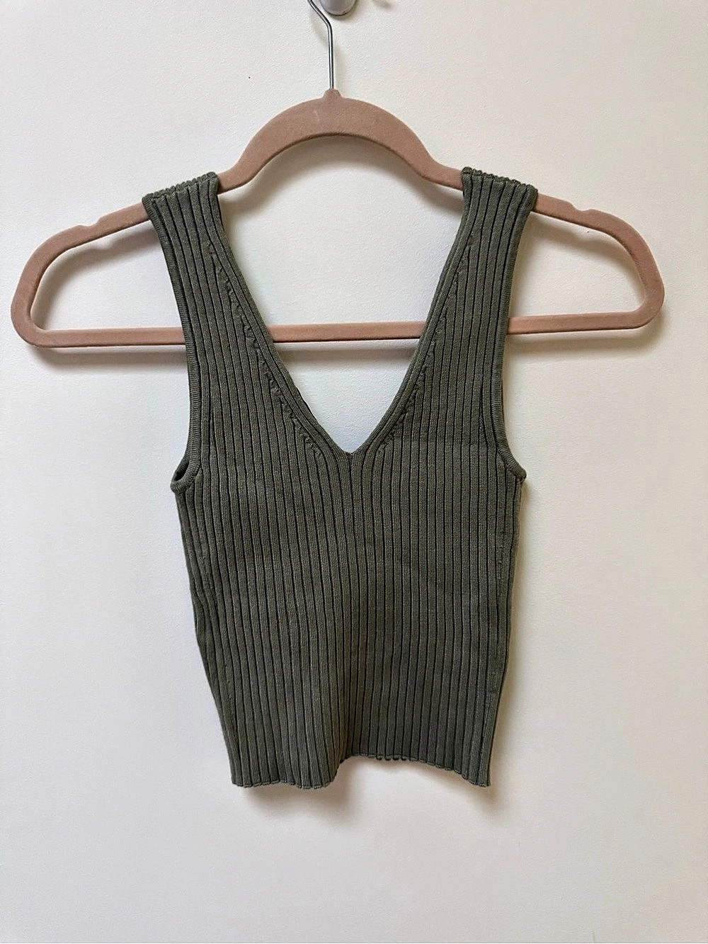 Madewell Ribbed Tank Top in Green Size Small NWT